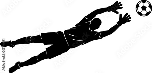 Cuadro en lienzo Soccer fifa goalkeeper diving to save the ball