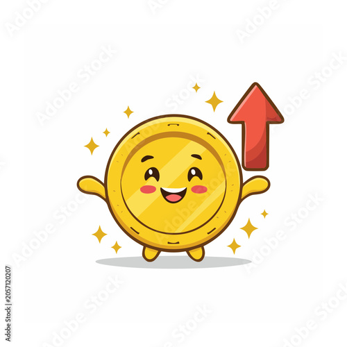 Flat design sun face with rocket and stars