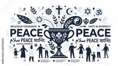 Obraz na płótnie Cup of peace and unity for religious tolerance.