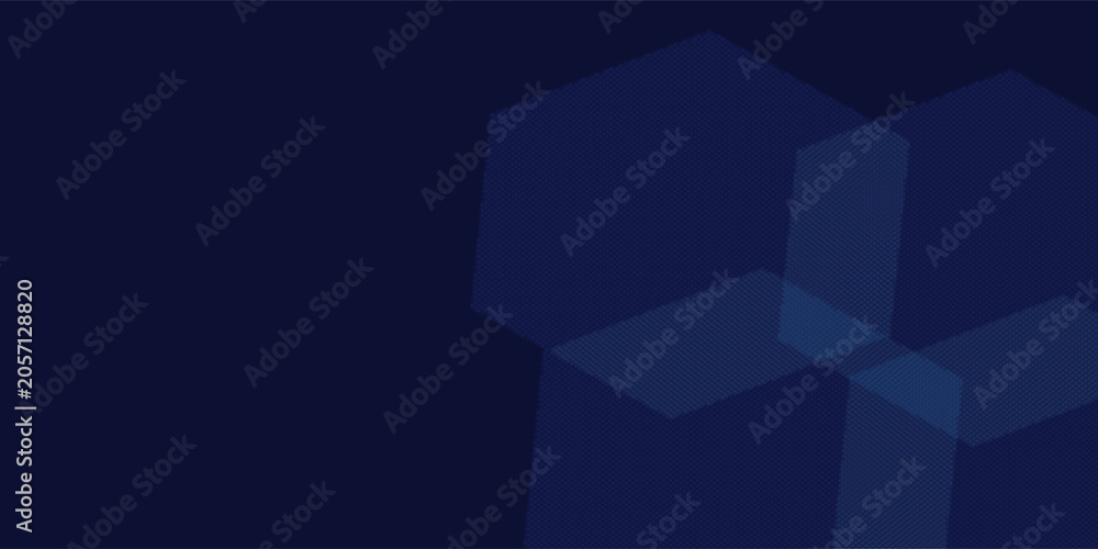 Obraz premium Hexagon tech abstract background with soft gradient, minimalist honeycomb pattern with subtle and faint hexagon outer halftone dots, cool professional feel, ideal for tech startup product launch.