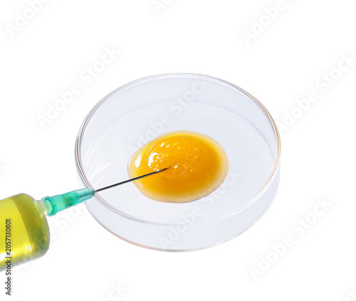 Medical syringe injecting y...