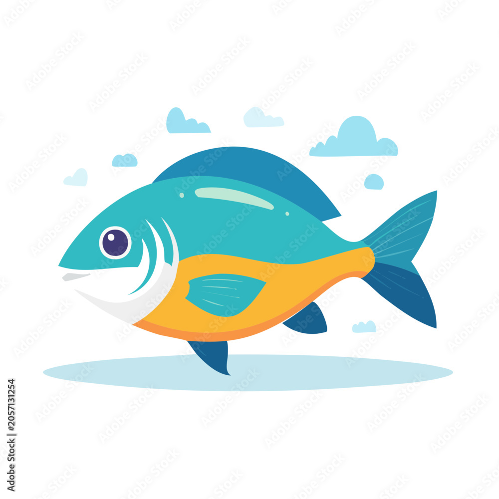 Fototapeta premium Tropical fish flat design isolated