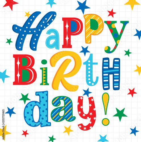 colorful birthday greeting card design