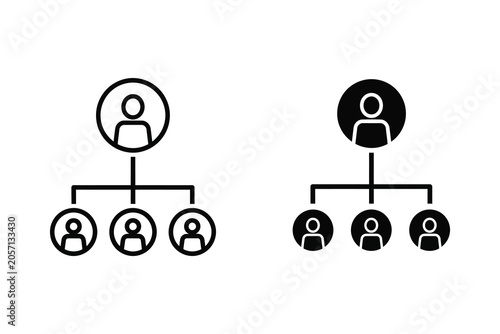 Slika na platnu Family tree structure vector illustration with parent and children line art