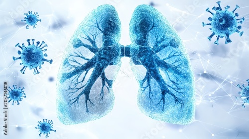Detailed 3D Rendering of Human Lungs Illustrating Respiratory System Anatomy and Health
