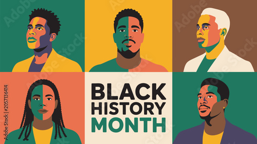 Diverse Black Individuals Celebrated in Vibrant Black History Month Portrait Collage
