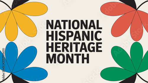 National Hispanic Heritage Month Celebration with Vibrant Floral Graphics