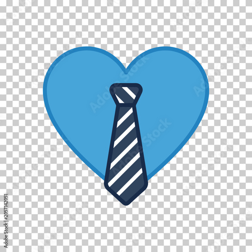 Bilde på lerret A blue heart with a striped tie in the center represents paternal love