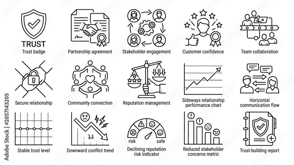 Fototapeta premium Business icons for partnership and teamwork.