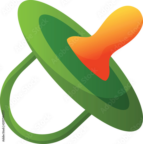 Φωτογραφία Green baby pacifier vector illustration isolated on white background