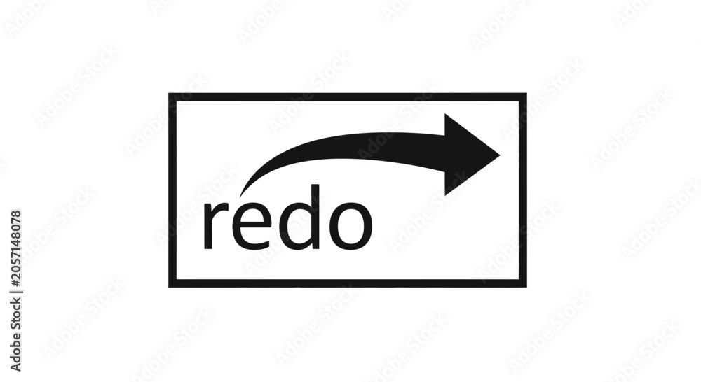 Fototapeta premium Redo Button Icon with Arrow, Undo Action Symbol, Refresh Command