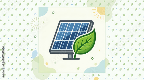 Renewable energy solar panel illustration