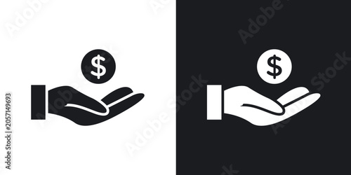 Bild auf Leinwand Affordable icons vectors in solid black and white style