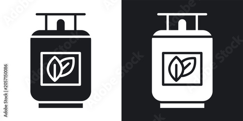 Fotografía Biogas icons vectors in solid black and white style