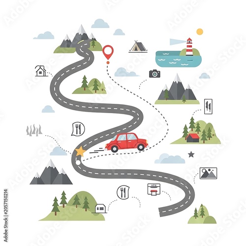 Eco-friendly transportation network illustration with global connections.