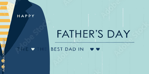 Fotografie Father s Day Vector Illustration With Jacket And Text Elements