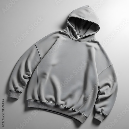 White fabric bag with drawstring closure top view.