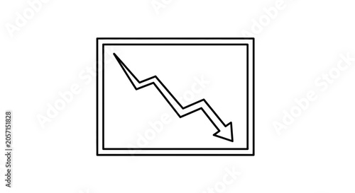Financial Crisis Downturn Graph Arrow Down, Stock Market Decline Concept