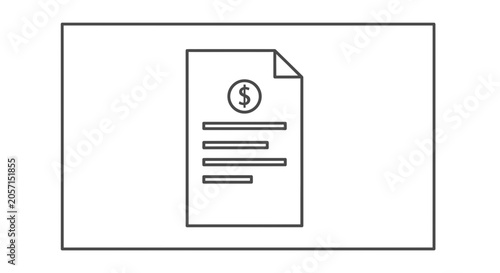Financial Document Icon with Dollar Sign, Business and Finance Concept