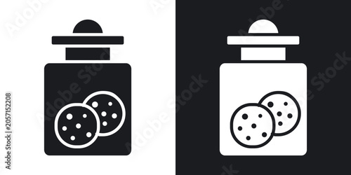Fotografía Cookies jar icons vectors in solid black and white style