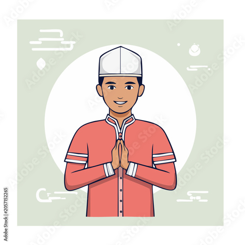 Cartoon construction worker in uniform