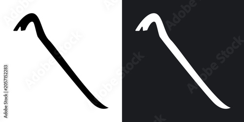 Tableau sur toile Crowbar icons vectors in solid black and white style