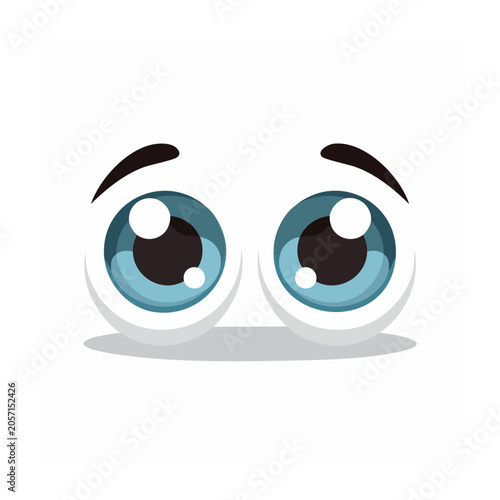 Flat design icon of two eyes with eyebrows