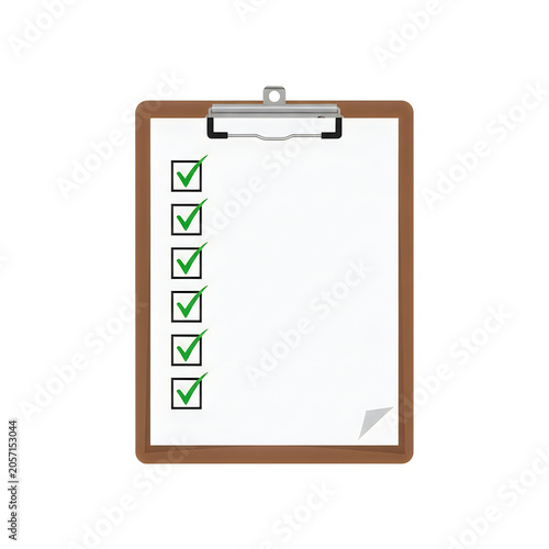 Checked items on clipboard with green marks