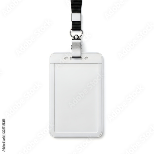 Clear plastic id badge holder with lanyard