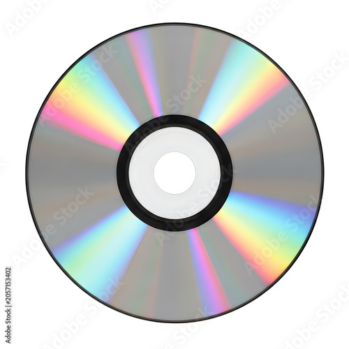 Colorful cd disc with rainbow reflection