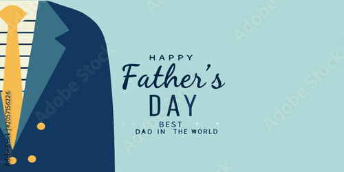 Tablou pe pânză Suit And Tie Vector Illustration With Light Blue Background For Father s Day