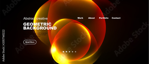 Foto Dynamic orange shapes dominate dark backdrop