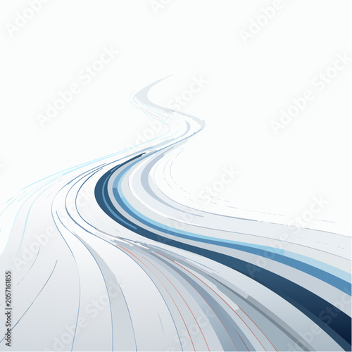 Modern Abstract Wavy Blue Lines Create a Dynamic Sense of Motion and Technological Advancement for Backgrounds