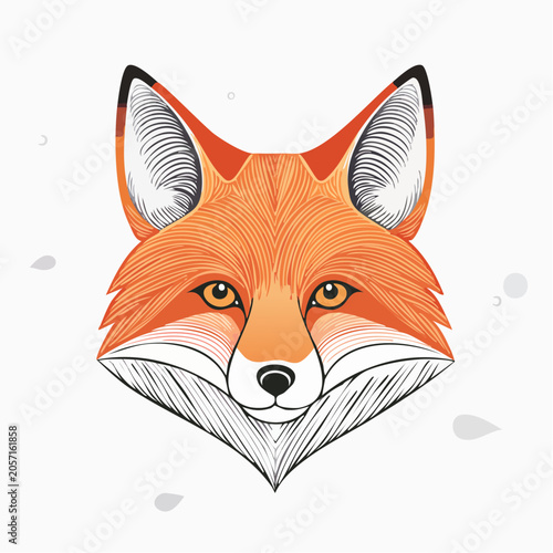Vibrant and artistic illustration of a fox's face, capturing its wild spirit and unique features in a modern graphic style