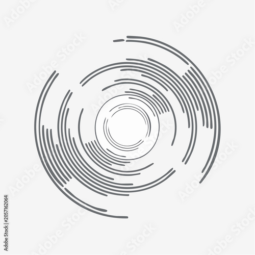 Abstract Concentric Circular Lines Illustrating Dynamic Data Flow and Modern Digital Technology Design