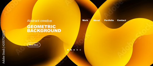 Abstract yellow shapes over...
