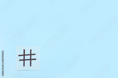 Sticky note with hashtag on...