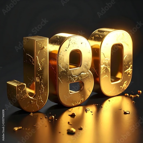 A 3D rendering of large, gold, distressed letters