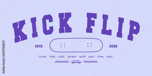 Tableau sur toile Retro typography college varsity skater slogan print for graphic jersey, tee, ha