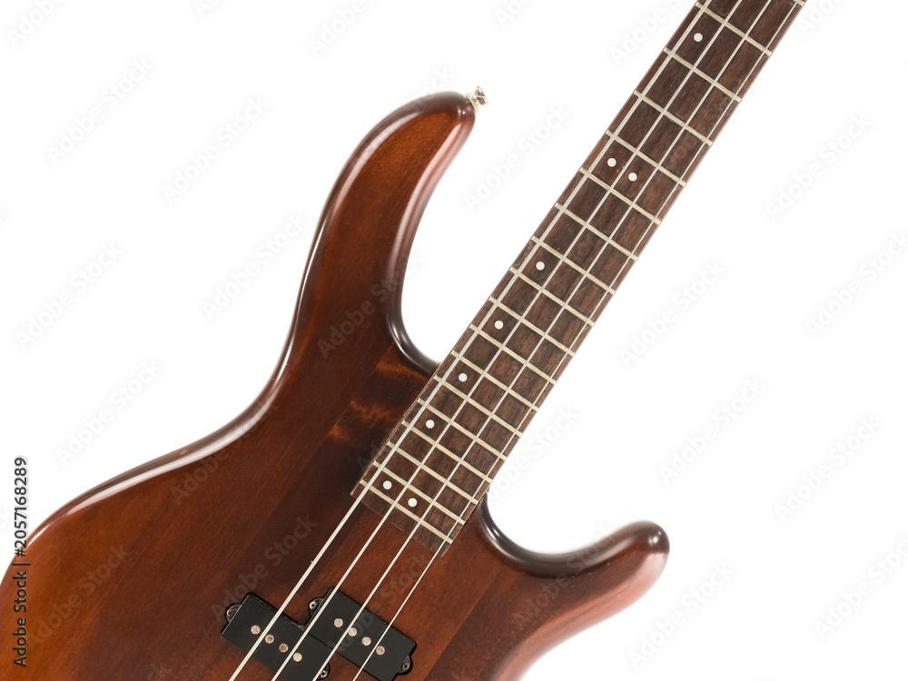 Fototapeta premium Electric guitar on white background, closeup