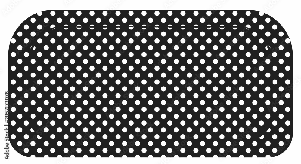 Fotografía Black rounded rectangle background with white polka dots.
