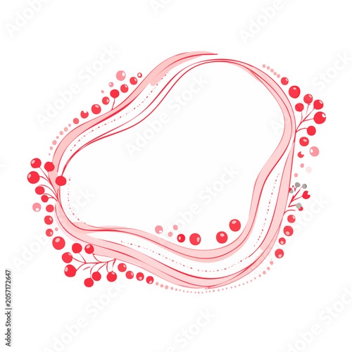 Pink and red heart pattern with dots and swirls