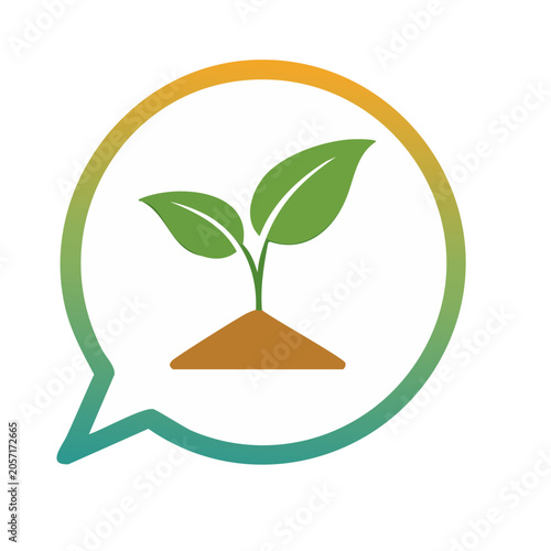 Recycling symbol with green leaf vector
