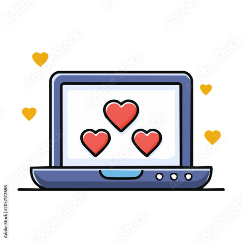 Smartphone with heart emojis vector
