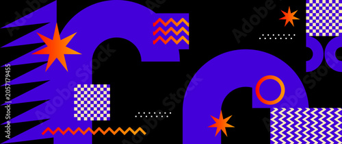 Abstract flat geometric design suitable for backgrounds, flyers, posters, banners, etc.