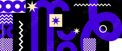 Abstract flat geometric design suitable for backgrounds, flyers, posters, banners, etc.