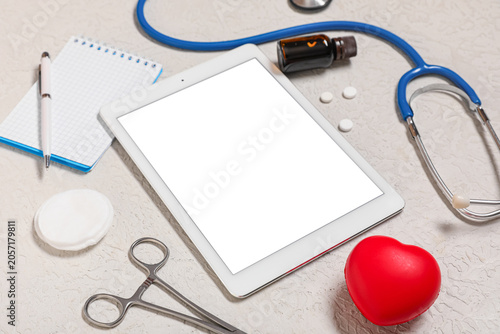 Medical tablet with blank s...