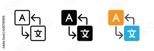 Obraz na plátně Translate icons, Language translation symbol, button for translator app, website and UI design