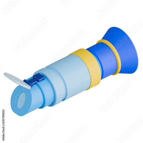 Handheld Refractometer Device for Measuring Urine Specific Gravity or Concentration. 3d illustration.