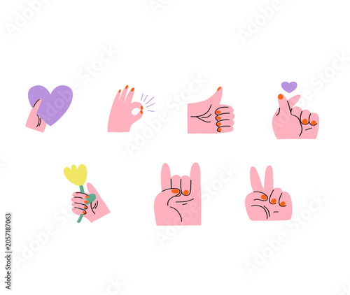 Abstract minimalist cartoon character shapes set on isolated background